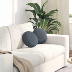 vidaXL Sittkuddar 2 pcs Mörkgrå Ø30 x 13 cm Sammet
