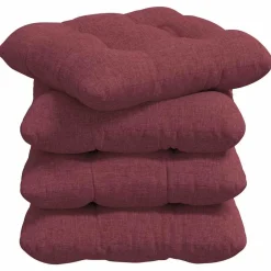 Discount vidaXL Sittkuddar 4 pcs 40 x 40 x 12 cm tyg Vinröd
