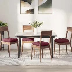 Discount vidaXL Sittkuddar 4 pcs 40 x 40 x 12 cm tyg Vinröd
