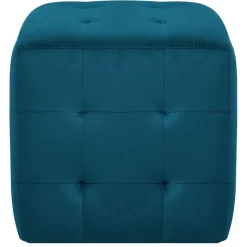 vidaXL Sittpuff 2 st blå 30x30x30 cm sammetstyg