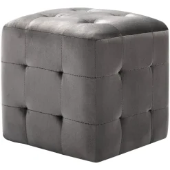 Sale vidaXL Sittpuff 2 st 30x30x30 cm sammetstyg Grå