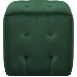 Clearance vidaXL Sittpuff 2 st 30x30x30 cm sammetstyg Grön