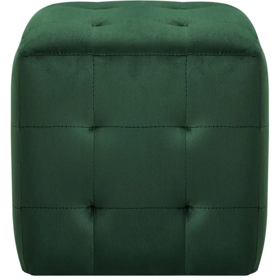 Clearance vidaXL Sittpuff 2 st 30x30x30 cm sammetstyg Grön