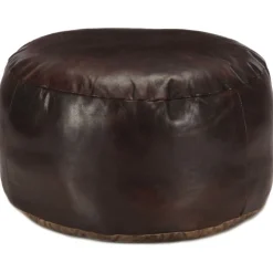 Clearance vidaXL Sittpuff 60x30 cm äkta getskinn Mörkbrun