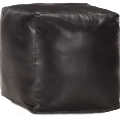 Discount vidaXL Sittpuff 40x40x40 cm äkta getskinn Svart