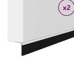 Clearance vidaXL Självhäftande dörrborstlist 2 pcs 100 cm Aluminiumlegering Vit