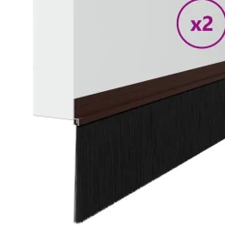 Outlet vidaXL Självhäftande dörrborstlist 2 pcs 100 cm Aluminiumlegering Brun