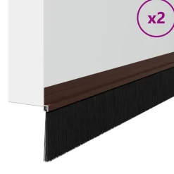 vidaXL Självhäftande dörrborstlist 2 pcs Brun 100 cm Aluminiumlegering