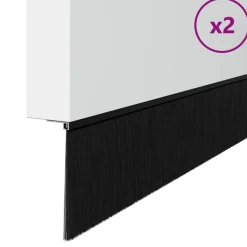 New vidaXL Självhäftande dörrborstlist 2 pcs 100 cm Svart