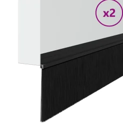 Discount vidaXL Självhäftande dörrborstlist 2 pcs 100 cm Svart