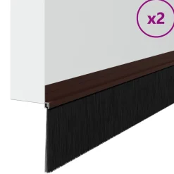 vidaXL Självhäftande dörrborstlist 2 pcs Brun 100 cm Aluminiumlegering