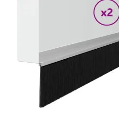Hot vidaXL Självhäftande dörrborstlist 2 pcs 100 cm Silver