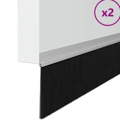 vidaXL Självhäftande dörrborstlist 2 pcs Silver 100 cm