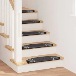 vidaXL Självhäftande trappmattor 15 pcs Antracit 65 x 21 x 4 cm