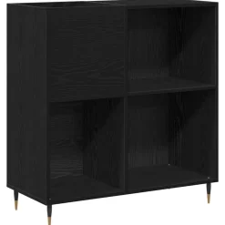 vidaXL Skivskåp med hylla Svart Ek 85 x 38 x 89 cm Konstruerat trä