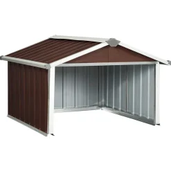 vidaXL Skjul för robotgräsklippare 92x97x63 cm galvaniserat stål brun