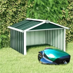 vidaXL Skjul för robotgräsklippare 92x97x63 cm galvaniserat stål Grön