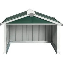 vidaXL Skjul för robotgräsklippare 92x97x63 cm galvaniserat stål Grön