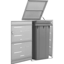 vidaXL Skjul till ett sopkärl 69x77,5x112,5 cm rostfritt stål
