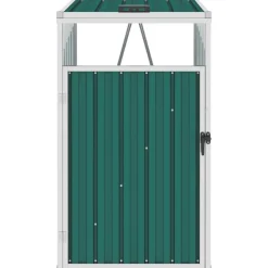 vidaXL Skjul till sopkärl grön 72x81x121 cm stål