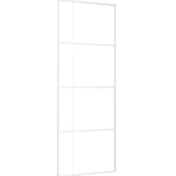 Hot vidaXL Skjutdörr ESG-glas och aluminium 76x205 cm Vit