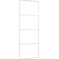vidaXL Skjutdörr ESG-glas och aluminium 76x205 cm vit