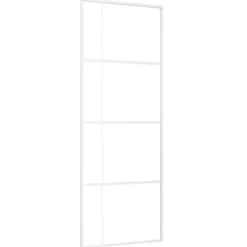 Best vidaXL Skjutdörr frostat ESG-glas och aluminium 76x205 cm Vit
