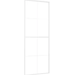 vidaXL Skjutdörr frostat ESG-glas och aluminium 76x205 cm vit
