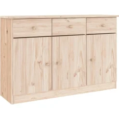 Hot vidaXL Skänk ALTA 112x35x73 cm massiv furu Naturfärg