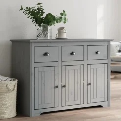 Hot vidaXL Skänk BODO 115,5x44x80 cm massiv furu Grå