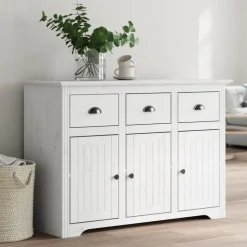 Discount vidaXL Skänk BODO 115,5x44x80 cm massiv furu Vit