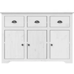 Discount vidaXL Skänk BODO 115,5x44x80 cm massiv furu Vit