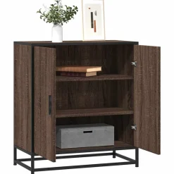 vidaXL Skänk brun ek 68x35x76 cm konstruerat trä och metall