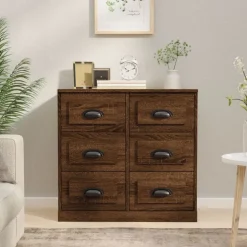 vidaXL Skänk brun ek 70x35,5x67,5 cm konstruerat trä