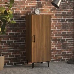 vidaXL Skänk brun ek 34,5x34x90 cm konstruerat trä