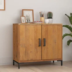 vidaXL Skänk brun 75x35x70 cm massiv furu