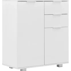 vidaXL Skänk högglans vit 71x35x80 cm spånskiva
