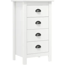 Hot vidaXL Skänk Hill 46x35x80 cm massiv furu Vit