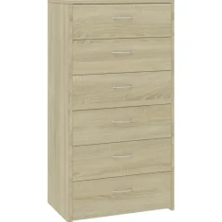 vidaXL Skänk med 6 lådor sonoma-ek 50x34x96 cm konstruerat trä