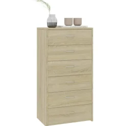 vidaXL Skänk med 6 lådor sonoma-ek 50x34x96 cm konstruerat trä