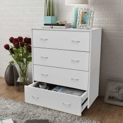 New vidaXL Skänk med 4 lådor 60x30,5x71 cm Vit