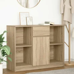 Hot vidaXL Skänk med låda 101x35x76 cm konstruerat trä Sonoma ek