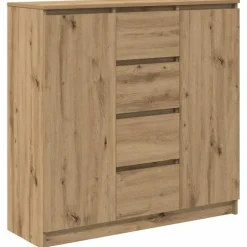 Outlet vidaXL Skänk med lådor hantverksmässig ek 100,5x35x98,5 cm artisan ek