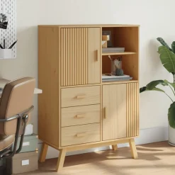 vidaXL Skänk OLDEN brun 85x43x125 cm massiv furu
