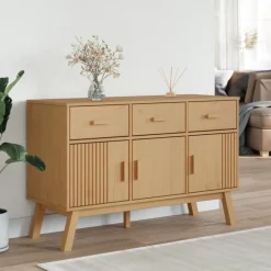 Hot vidaXL Skänk OLDEN 114x43x73,5 cm massiv furu Brun
