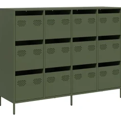 vidaXL Skänk olivgrön 135x39x103,5 cm kallvalsat stål