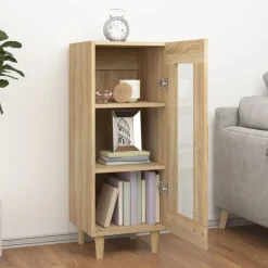 vidaXL Skänk sonoma-ek 34,5x34x90 cm konstruerat trä