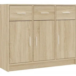 Discount vidaXL Skänk sonoma-ek 91x28x75 cm konstruerat trä Sonoma ek