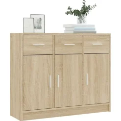 Discount vidaXL Skänk sonoma-ek 91x28x75 cm konstruerat trä Sonoma ek