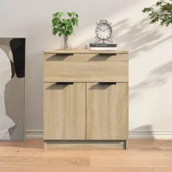 Hot vidaXL Skänk sonoma-ek 60x30x70 cm konstruerat trä Sonoma ek